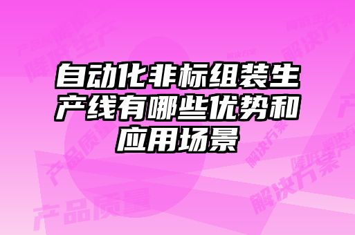 自動(dòng)化非標(biāo)組裝生產(chǎn)線有哪些優(yōu)勢和應(yīng)用場景