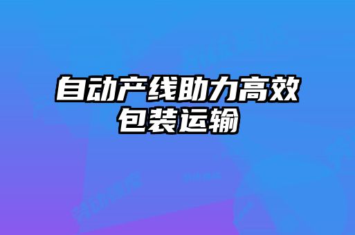 自動(dòng)產(chǎn)線(xiàn)助力高效包裝運(yùn)輸