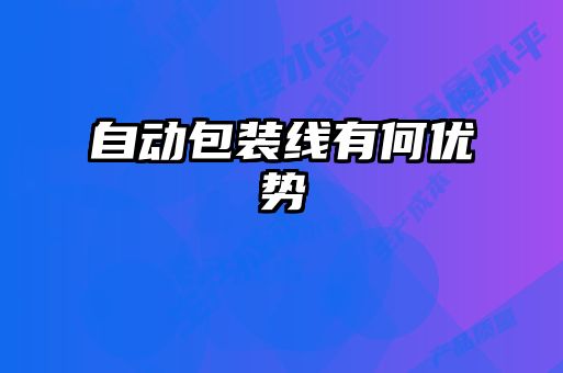 自動(dòng)包裝線有何優(yōu)勢