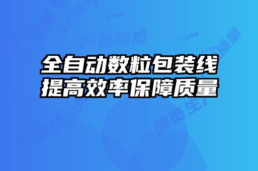 全自動(dòng)數(shù)粒包裝線(xiàn)提高效率保障質(zhì)量