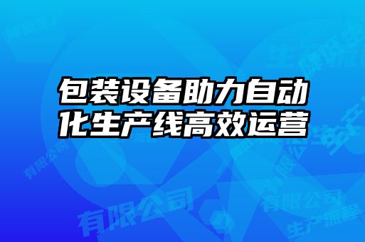 包裝設(shè)備助力自動化生產(chǎn)線高效運營